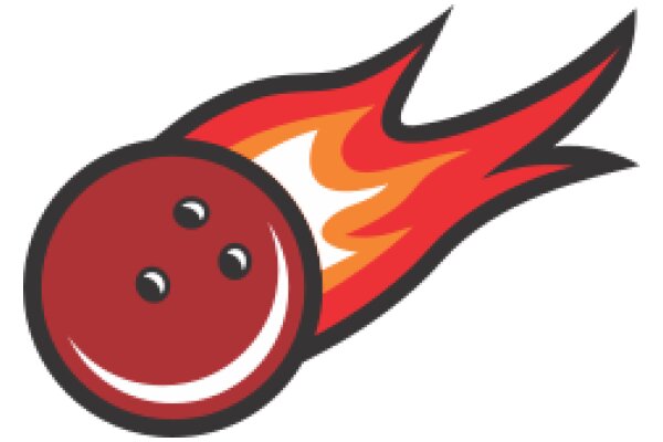 Vivid Illustration of a Bowling Ball with Flames