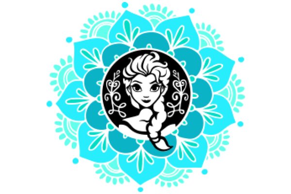 Stylized Floral Pattern with a Central Character