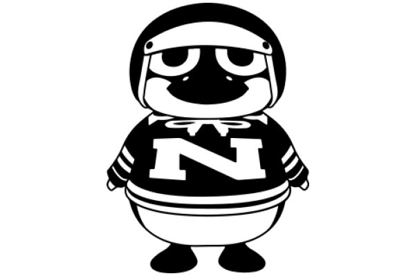 A Playful Illustration of a Character with a N on its Chest