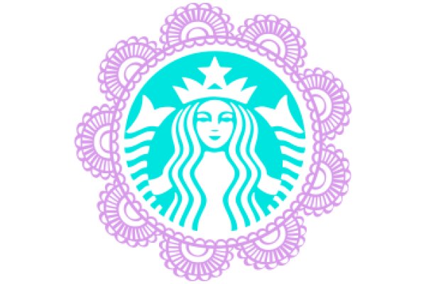 Stylized Starbucks Logo with Floral Decorations