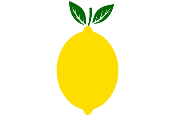 Vibrant Yellow Lemon with a Green Leaf