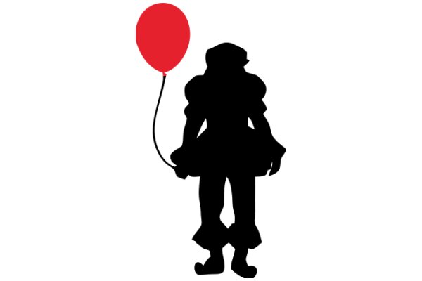 Silhouette of a Figure with a Red Balloon