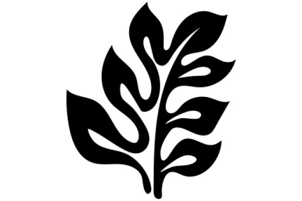 Stylized Black Leaf Design