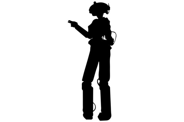 Silhouette of a Robot with a Gun