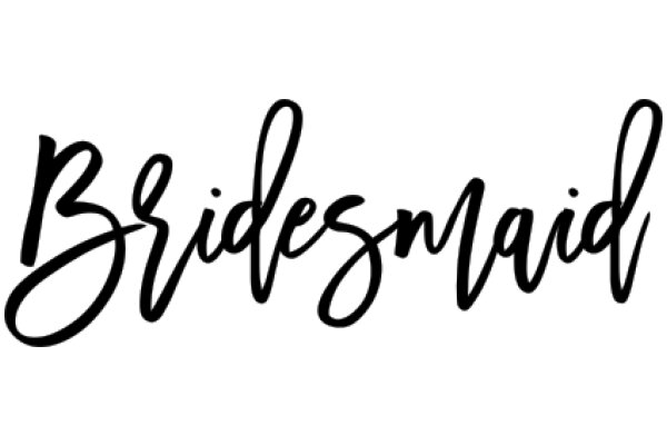 Elegant Black Calligraphy of the Word 'Bridemaid' on a White Background