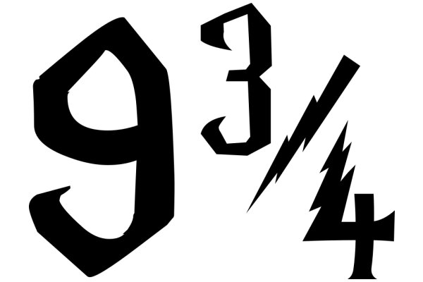 Stylized Number 9 with a Lightning Bolt Design