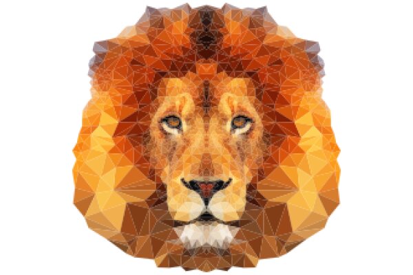 Vivid Visions: A Lion's Majesty in Geometric Art