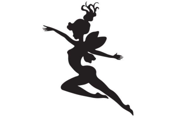 Silhouette of a Graceful Fairy in Flight