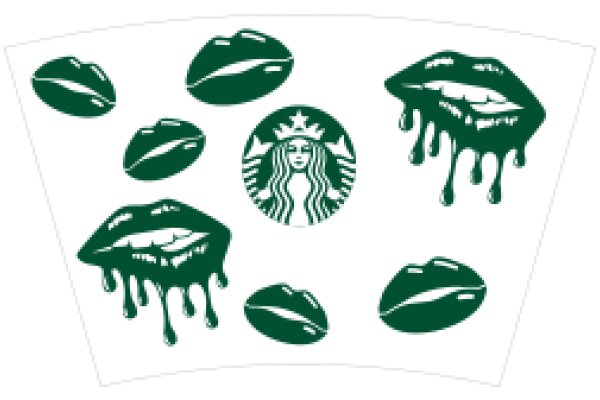 A Collection of Starbucks Logo and Lip Prints