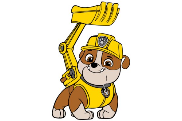 A Playful Pup in a Construction Costume