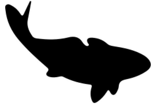 Silhouette of a Shark on a White Background