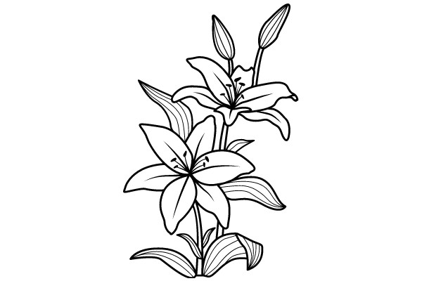 Line Drawing of a Flower