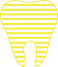 Simplistic Yellow and White Striped Tooth Icon