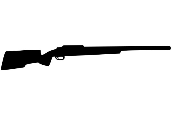 Silhouette of a Rifle Against a White Background