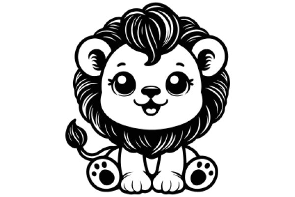 Adorable Lion Cub Illustration