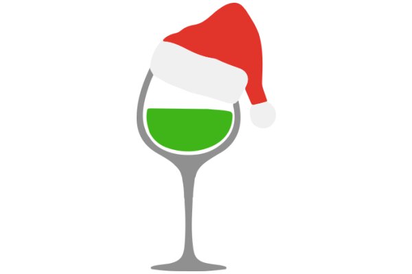 Holiday Cheer: A Festive Wine Glass with a Santa Hat