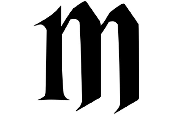 Stylized Black Letter 'M' in a Modern Font