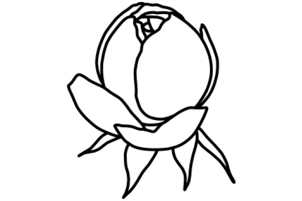 Stylized Line Drawing of a Flower-like Object