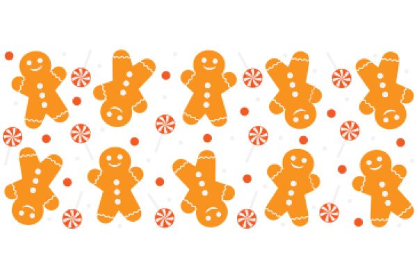 A Delightful Pattern of Gingerbread Cookies and Candy Canes