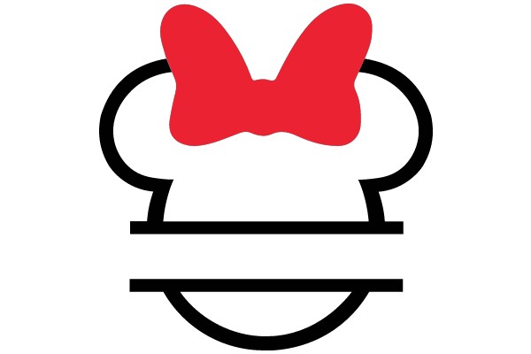 A Red Bow on a White Background with a Black Outline