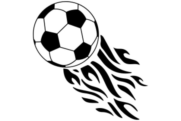 Stylized Soccer Ball with Flames and a Soccer Ball