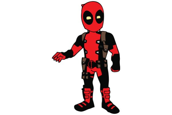 Vibrant Red and Black Illustration of Deadpool