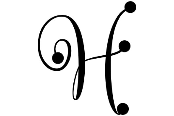 Stylized Letter 'H' with Curved Design Elements