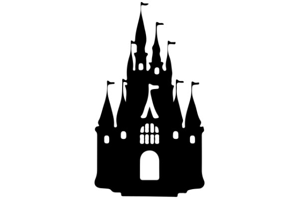 A Silhouette of a Castle on a White Background