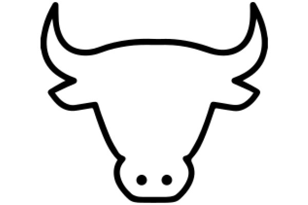 Simplistic Line Drawing of a Bull's Head