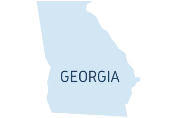 Georgia State Map with the Word 'GEORGIA' in Blue