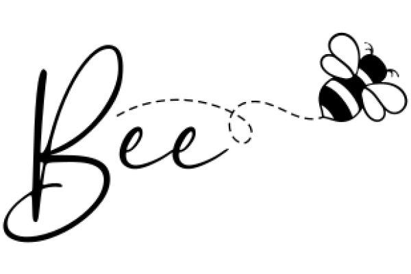 A Playful Illustration of the Word 'Bee' with a Honeycomb Design