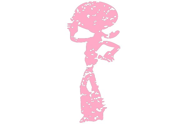 Pink Silhouette of a Character with a Tie