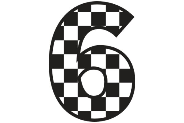 Stylized Checkered Number Six Logo