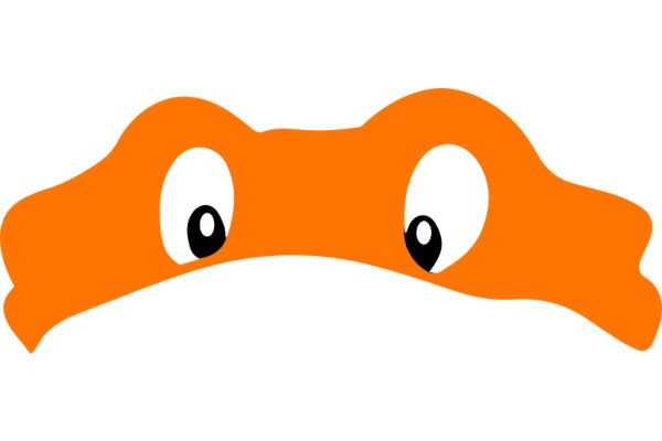 Vivid Orange Cartoon Character with Big Eyes and a Smile