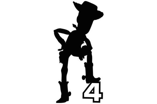 Silhouette of a Cowboy with Skateboarding Gear