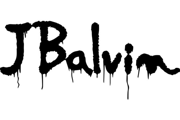 Stylized Text Art: The Name 'JBALVIN' in a Distressed Font with Dripping Effects