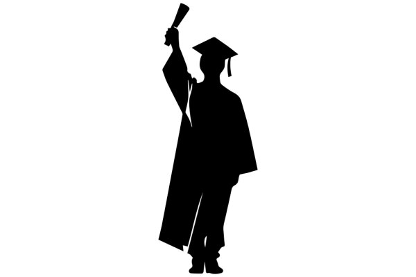 Silhouette of a Graduate Celebrating Achievement