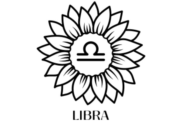 Stylized Libra Logo with Sunflower Design