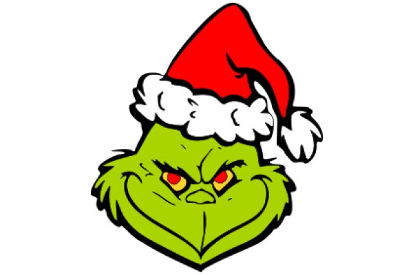 A Festive Christmas Greeting: A Grumpy Grinch with a Santa Hat