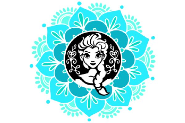 Stylized Floral Pattern with a Character at the Center