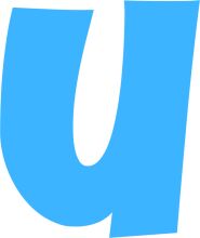 A Graphic Design of the Letter 'U' in Blue