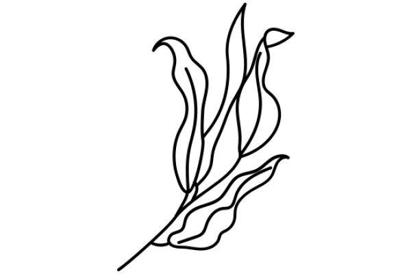 Stylized Line Drawing of a Flower