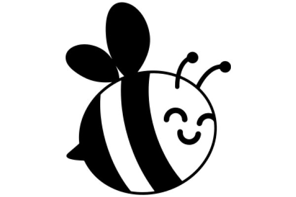 A Friendly Illustration of a Bee with Antennae and a Smile