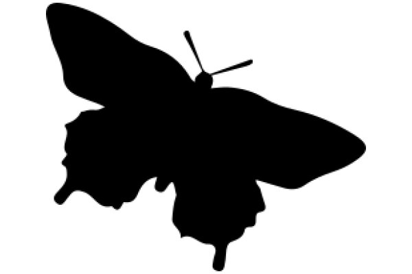 Silhouette of a Butterfly with Antennae