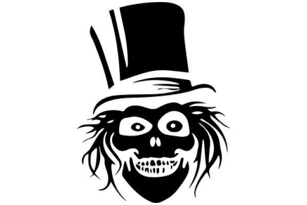 Stylized Illustration of a Skull with a Top Hat