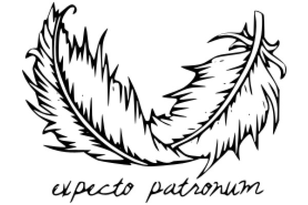 Stylized Feather Art with the Text 'Expecto Patronum'