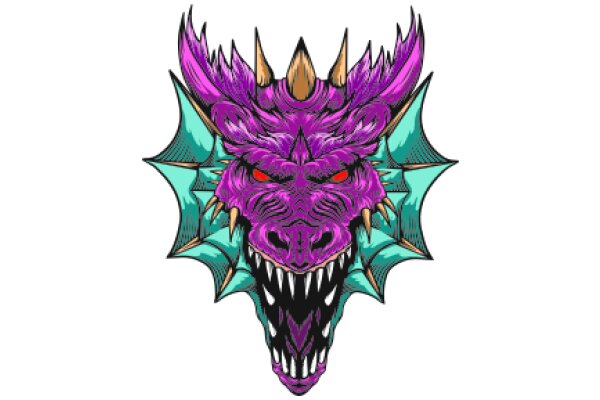 Vivid Fantasy: A Purple and Green Dragon Illustration