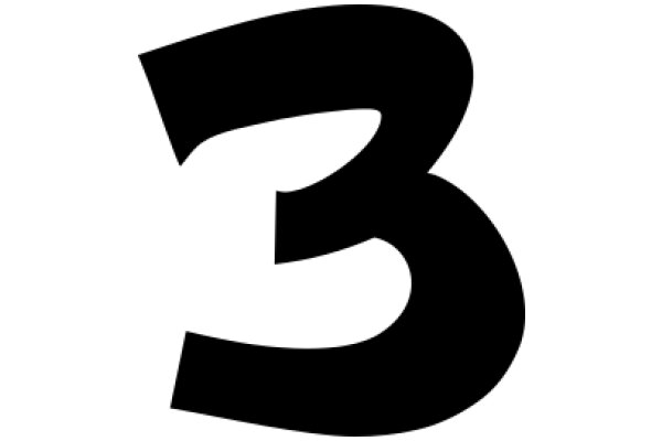 Simplistic Logo of the Number Three