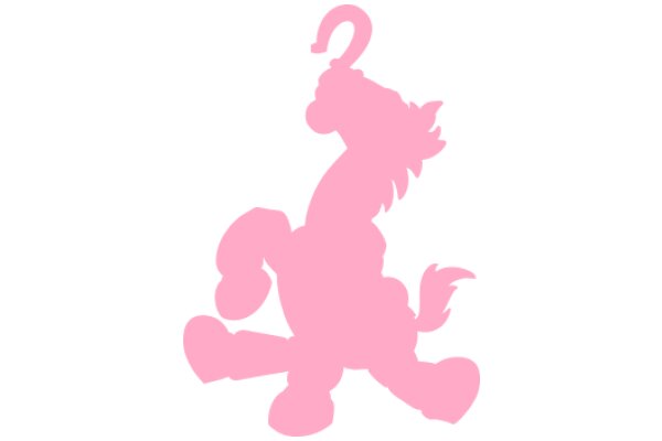 A Pink Silhouette of a Horse with a Rope