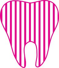 Stylized Pink and White Tooth Icon